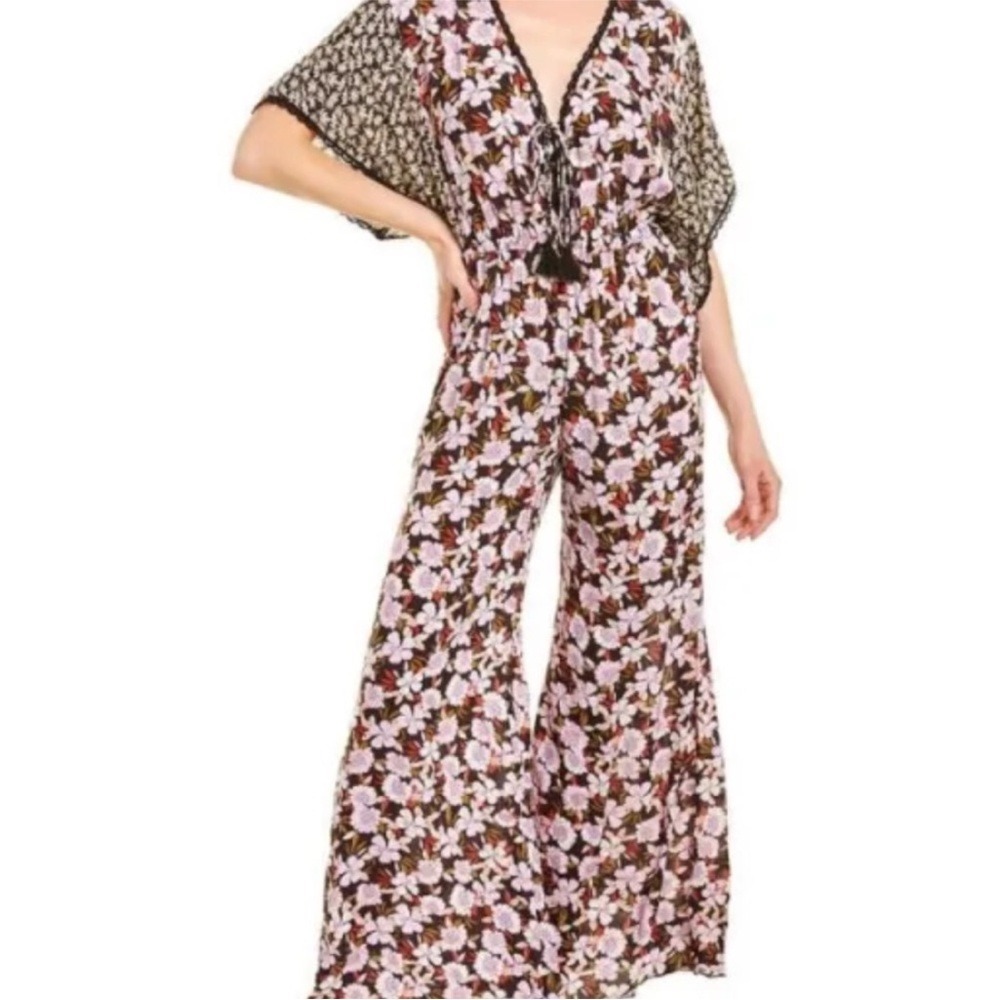 Johnny Was Karisma Floral Jumpsuit Women's Medium Wide Leg Boho Resort Style